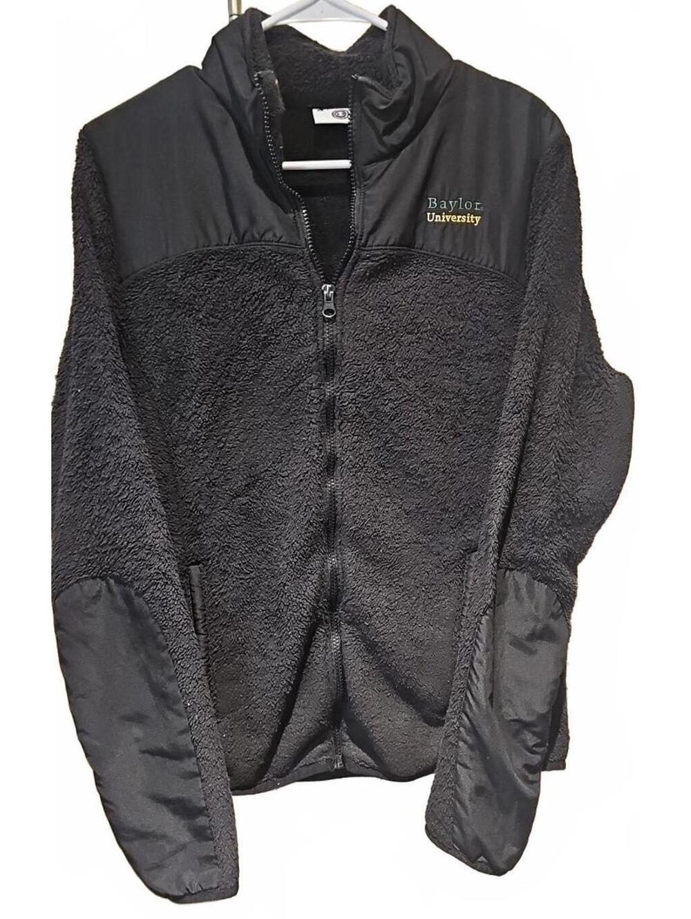 Champion Baylor University Jacket Women Size XL Black Full Zip Sherpa Fleece